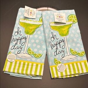 “Oh Happy Day” Kay Dee Kitchen Towels with Margarita Design Duel Purpose
